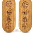 board with nails made of natural wood symbol water foto